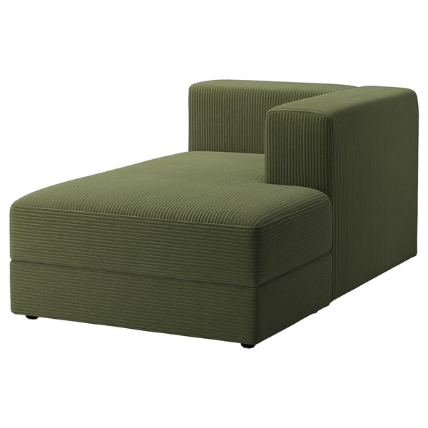 JÄTTEBO Chaise longue module, right, with armrest/Samsala dark yellow-green