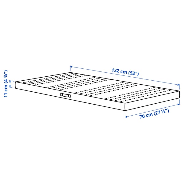JÄTTETRÖTT Pocket spring mattress for cot, white, 70x132x11 cm