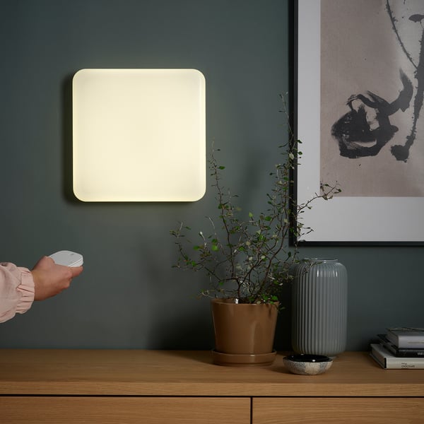 JETSTRÖM LED wall light panel, smart dimmable/wired-in colour and white spectrum, 30x30 cm