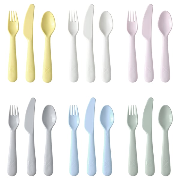 KALAS 18-piece cutlery set, mixed colours