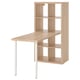 KALLAX / LINNMON Desk combination, white stained oak effect, 77x139x147 cm