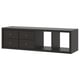 KALLAX Shelving unit, with 4 drawers/black-brown, 42x147 cm
