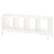 KALLAX Shelving unit with underframe, white/white, 147x59 cm