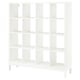 KALLAX Shelving unit with underframe, white/white, 147x164 cm