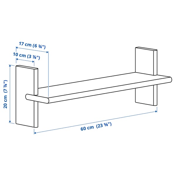 KLAVRESTRÖM Wall shelf, oak, 60x20 cm