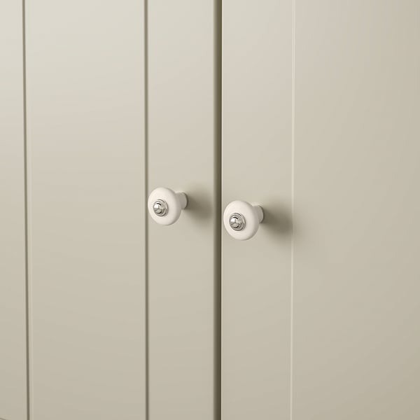 KLINGSTORP Knob, off-white/chrome-plated, 23 mm