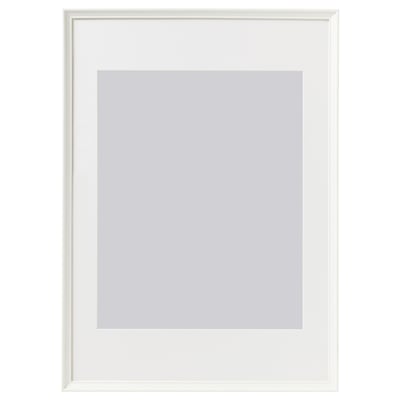 KNOPPÄNG picture frame, white, rectangular, minimalist design, with clear front protection.