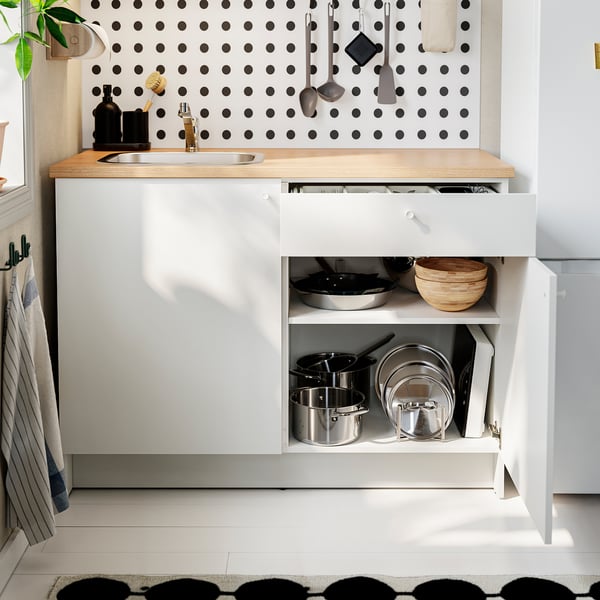 KNOXHULT Kitchen, white, 120x61x220 cm