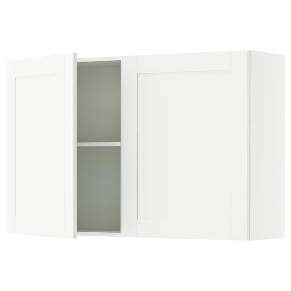 KNOXHULT Wall cabinet with doors, white frame, 120x75 cm