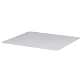 A KOLON floor mat, rectangular, clear, in white. Made with polyurethane and plastic, it protects floors from spills and dirt.