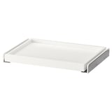 KOMPLEMENT white pull-out tray: sleek, rectangular design, ideal for wardrobe storage, sturdy paper foil fibreboard.
