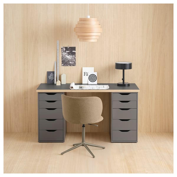 KRYLBO Swivel chair, Tonerud dark beige