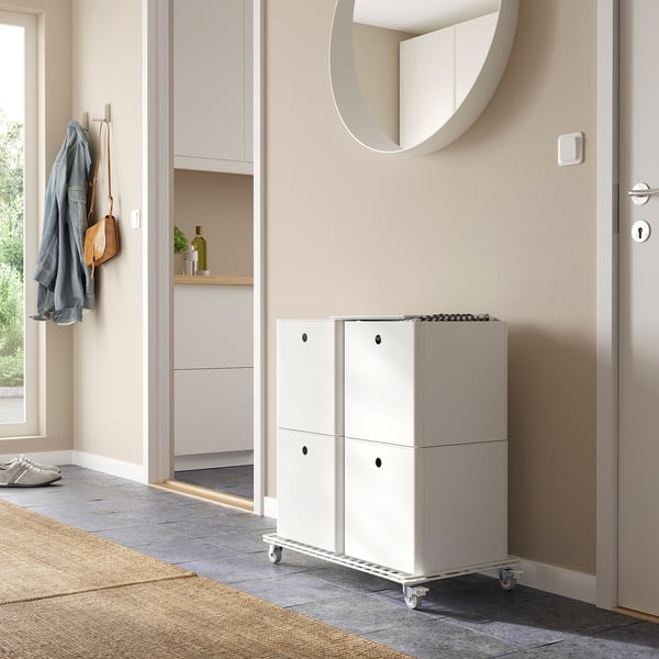 KUGGIS Storage box with lid, white, 32x32x32 cm