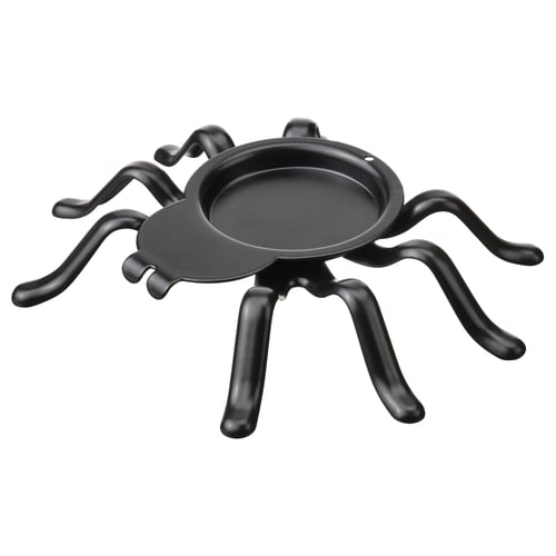 KUSTFYR Tealight holder, spider black, 2 cm