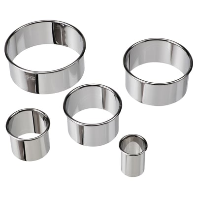 LÄTTBAKAD Cookie cutter, set of 5, silver-colour