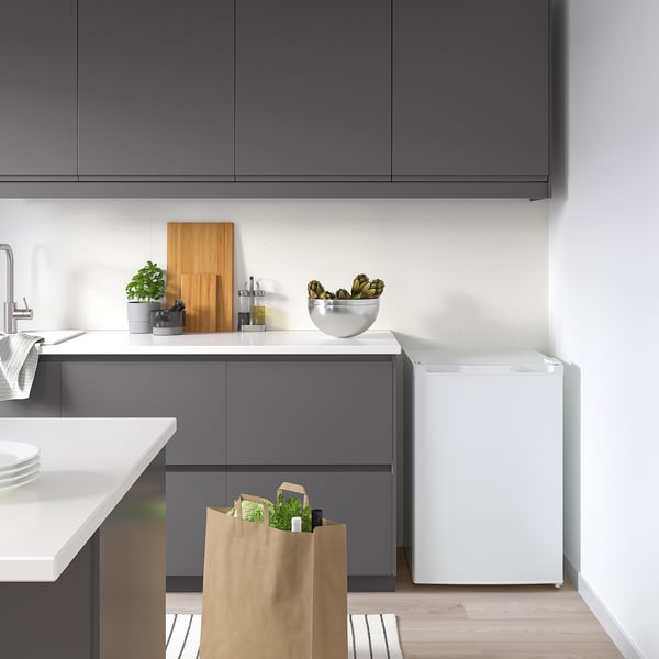 LAGAN Fridge with freezer compartment, freestanding/white, 97/16 l