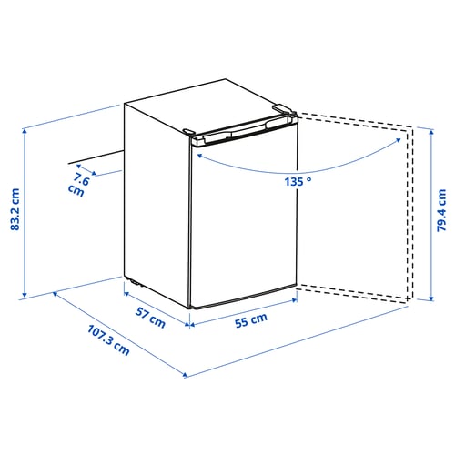 Illustration with measurements for the product: LAGAN.