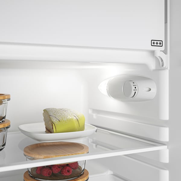 LAGAN Fridge with freezer compartment, freestanding/white, 97/16 l