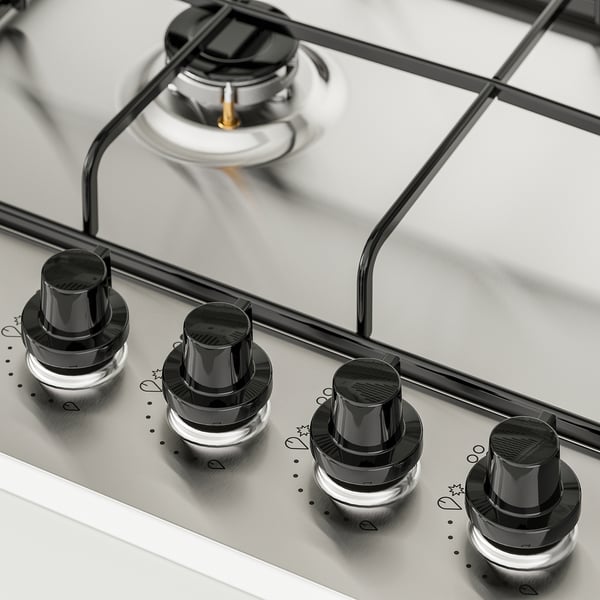 LAGAN Gas hob, stainless steel, 59 cm