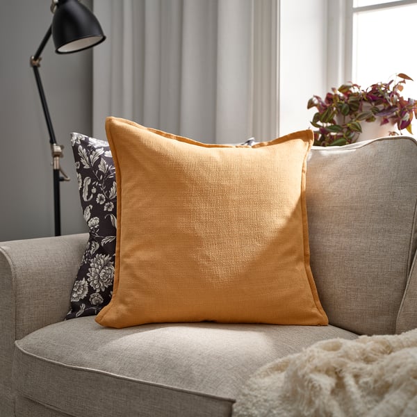 LAGERPOPPEL Cushion cover, yellow-beige, 50x50 cm