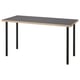 LAGKAPTEN / ADILS Desk, grey/wood effect black, 140x60 cm