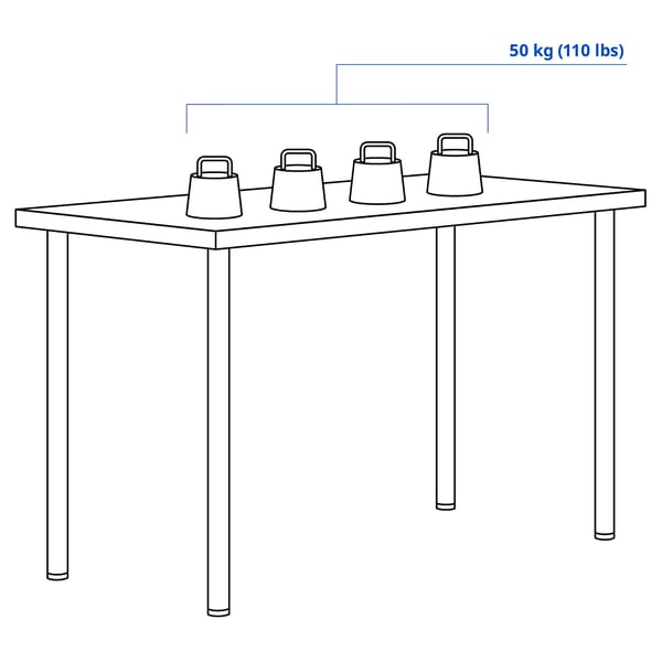 LAGKAPTEN / ADILS Desk, white stained oak effect/black, 120x60 cm
