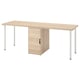 LAGKAPTEN / ALEX Desk, white stained/oak effect white, 200x60 cm