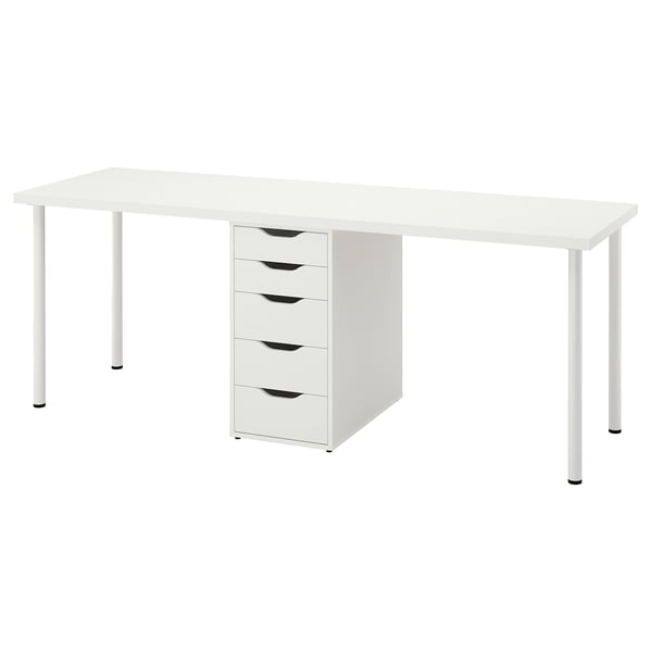 LAGKAPTEN / ALEX Desk, white, 200x60 cm