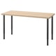 LAGKAPTEN / OLOV Desk, white stained oak effect/black, 140x60 cm