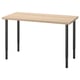 LAGKAPTEN / OLOV Desk, white stained oak effect/black, 120x60 cm