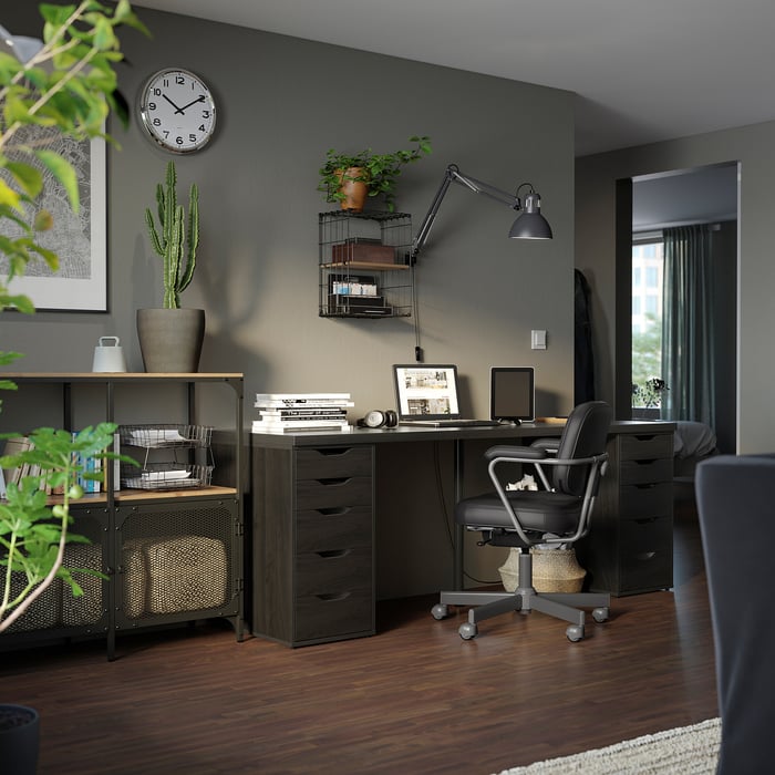 LAGKAPTEN table top, black-brown, 200x60 cm - IKEA
