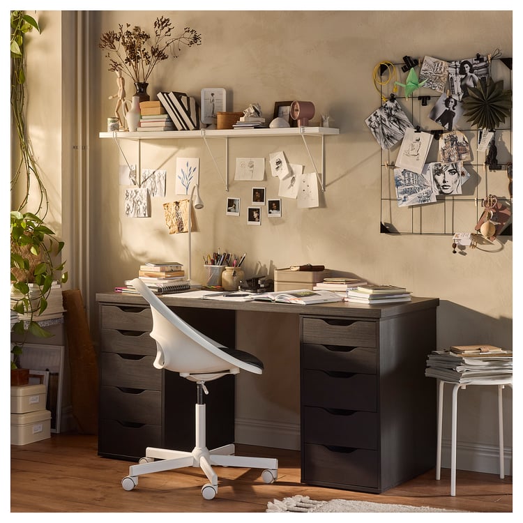 LAGKAPTEN table top, black-brown, 140x60 cm - IKEA