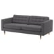 LANDSKRONA 3-seat sofa, Gunnared dark grey/wood
