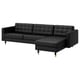 LANDSKRONA 4-seat sofa, with chaise longue/Grann/Bomstad black/wood