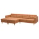 LANDSKRONA 4-seat sofa with chaise longues, Grann/Bomstad golden-brown/wood