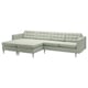 LANDSKRONA 4-seat sofa with chaise longues, Gunnared light green/metal