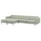 LANDSKRONA 5-seat sofa, with chaise longues/Gunnared light green/metal