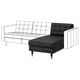 LANDSKRONA Chaise longue, add-on unit, Grann/Bomstad black/wood