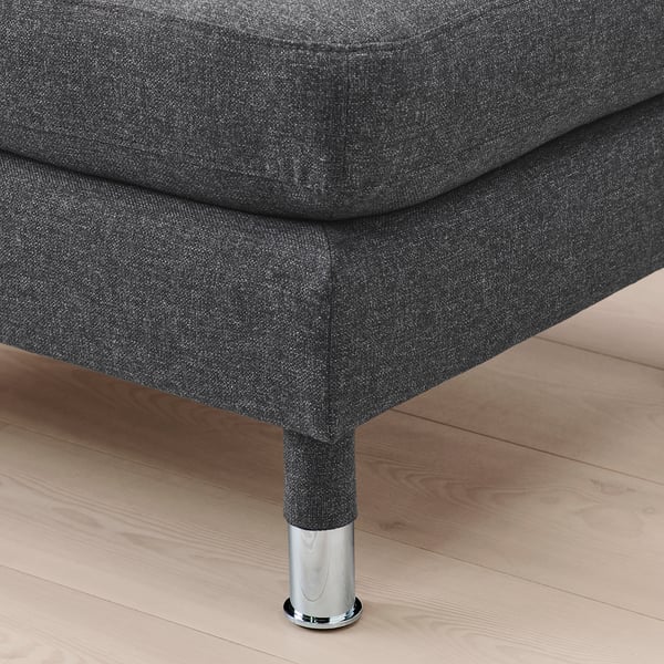 LANDSKRONA Footstool, Gunnared dark grey/metal