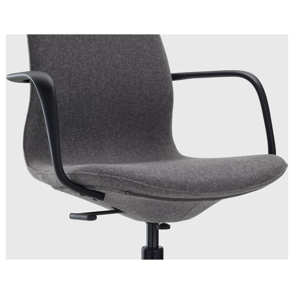 LÅNGFJÄLL Conference chair with armrests, Gunnared dark grey/black