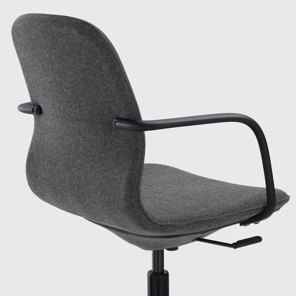 LÅNGFJÄLL Conference chair with armrests, Gunnared dark grey/black