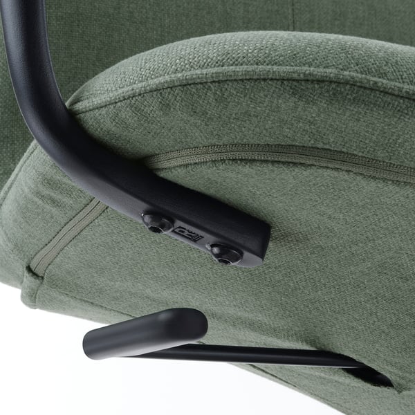 LÅNGFJÄLL Conference chair with armrests, Gunnared green-grey/black