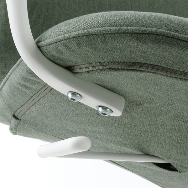 LÅNGFJÄLL Conference chair with armrests, Gunnared green-grey/white
