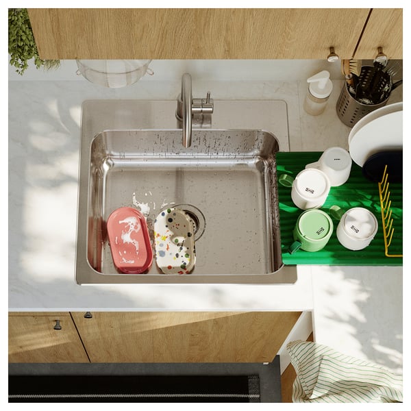 LÅNGUDDEN Inset sink, 1 bowl, stainless steel, 56x53 cm