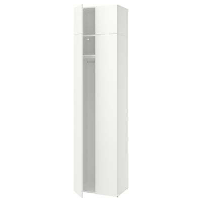 LASTARE wardrobe - white, modern, tall, adjustable feet.