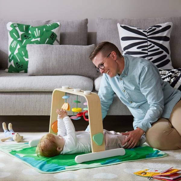 LEKA Baby gym, birch plywood/multicolour