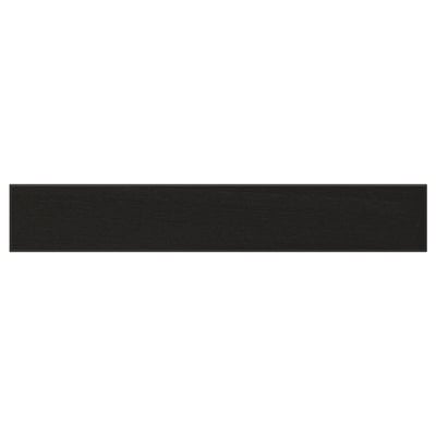 Black rectangular wooden panel, solid ash, bevelled edges.