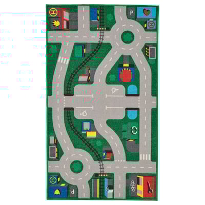 LILLABO Rug, green, 75x133 cm