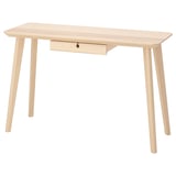A LISABO light wooden desk with a single drawer, featuring a minimalist, natural design.