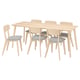 LISABO / LISABO Table and 6 chairs, ash/Tallmyra white/black, 200x78 cm